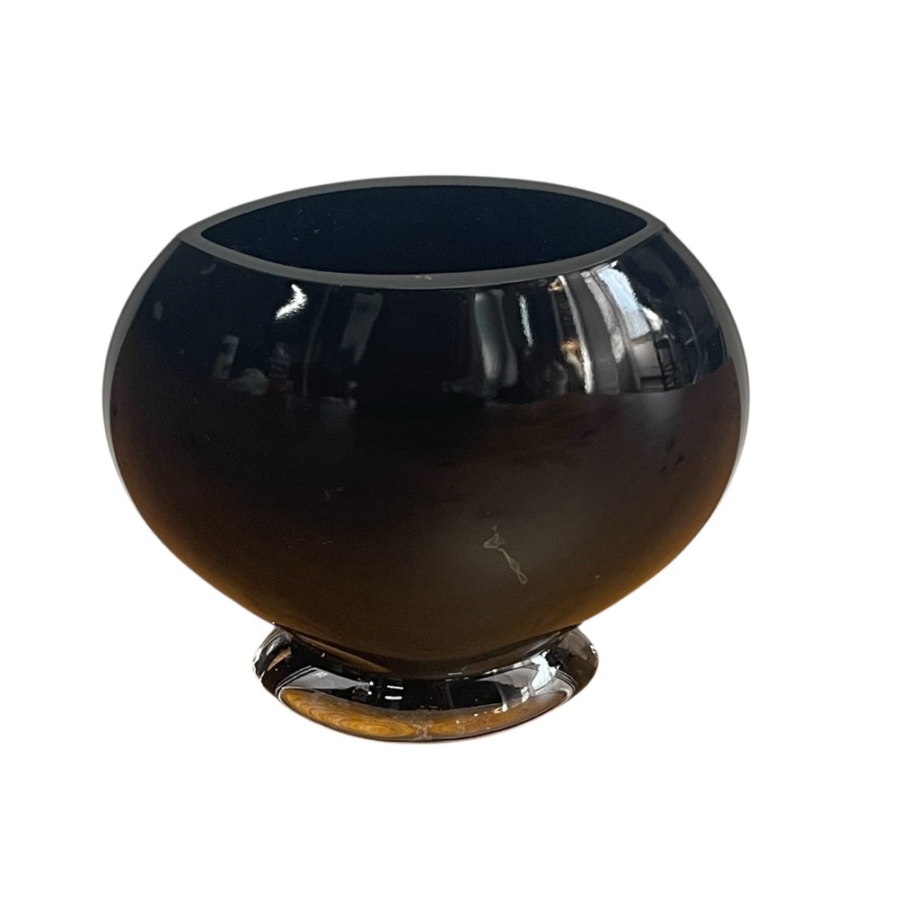 Glass Vase Decor Black Convex for Fresh Flowers Greenery Art Home Office Accent